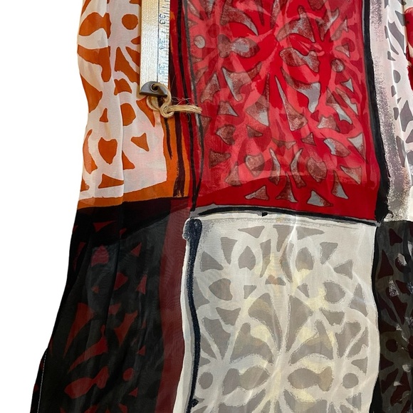 OLIVIER STRELLI Sheer Dress Cover Up Deep Side Slits Vintage VTG Size 38 Medium - Picture 3 of 9